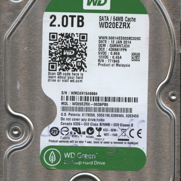 WD20EZRX WMC4N 01:14 WESTERN DIGITAL 2TB