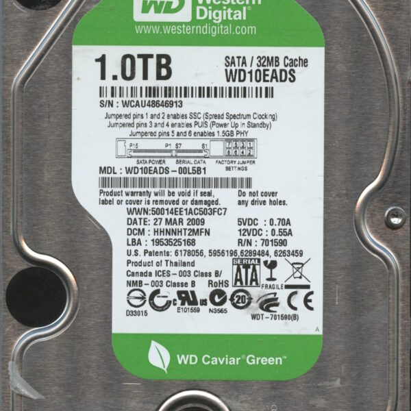 WD10EADS WCAU4 03:09 WESTERN DIGITAL 1TB