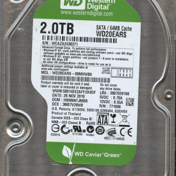 WD20EARS WCAZA 11:10 WESTERN DIGITAL 2TB