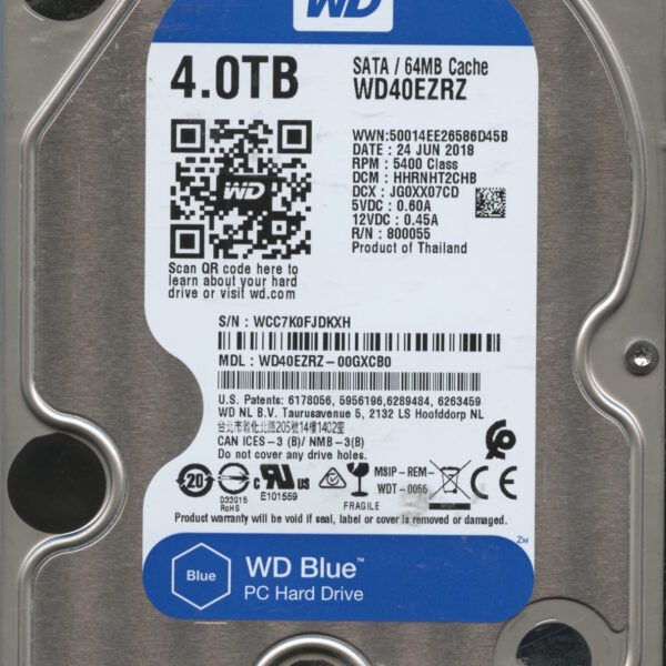 WD40EZRZ WCC7K 06:18 WESTERN DIGITAL 4TB