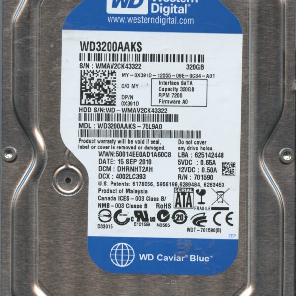 WD3200AAKS WMAV2 09:10 WESTERN DIGITAL 320GB