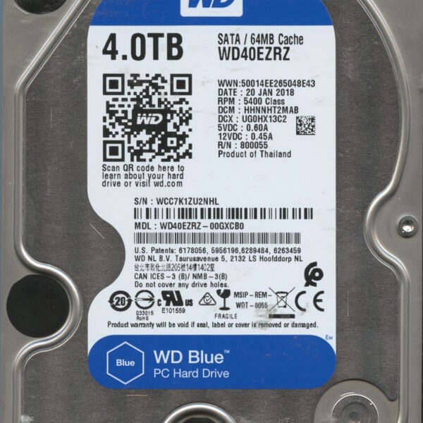 WD40EZRZ WCC7K 01:18 WESTERN DIGITAL 4TB