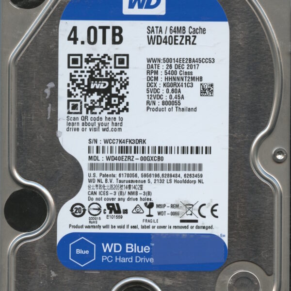 WD40EZRZ WCC7K 12:17 WESTERN DIGITAL 4TB