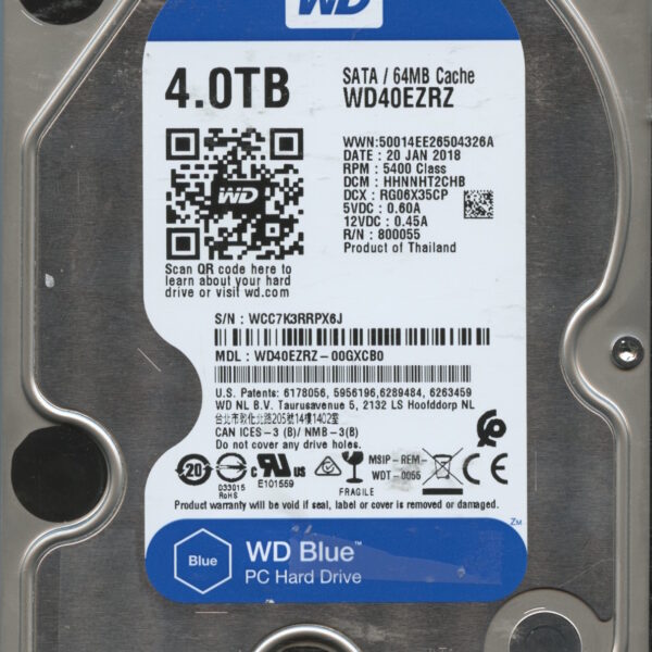 WD40EZRZ WCC7K 01:18 WESTERN DIGITAL 4TB