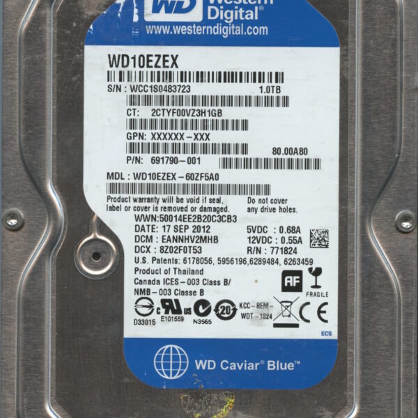 WD10EZEX WCC1S 09:12 WESTERN DIGITAL 1TB