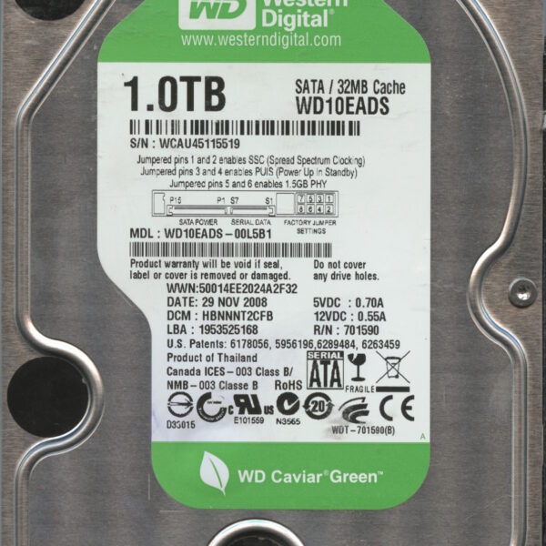 WD10EADS WCAU4 11:08 WESTERN DIGITAL 1TB