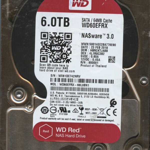 WD60EFRX WX61D 02:18 WESTERN DIGITAL 6TB