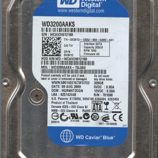 WD3200AAKS WCAV2 08:09 WESTERN DIGITAL 320GB