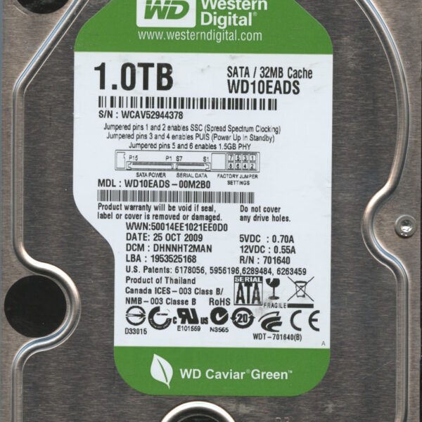 WD10EADS WCATR 10:09 WESTERN DIGITAL 1TB