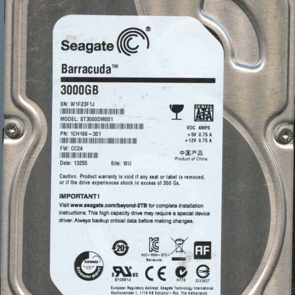 SEAGATE ST3000DM001 CC24 1CH166-301 3TB