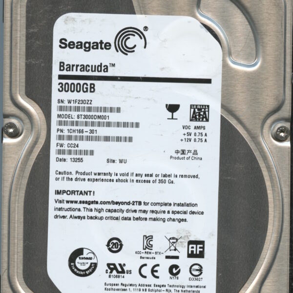 SEAGATE ST3000DM001 CC24 1CH166-301 3TB