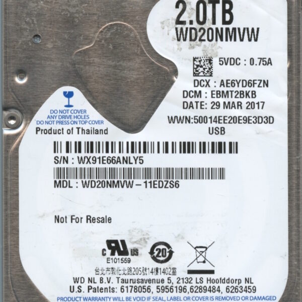 WD20NMVW WX91E 03:17 WESTERN DIGITAL 2TB