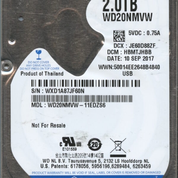 WD20NMVW WXD1A 09:17 WESTERN DIGITAL 2TB