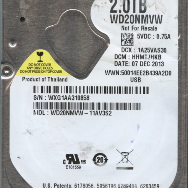 WD20NMVW WXG1A 12:13 WESTERN DIGITAL 2TB