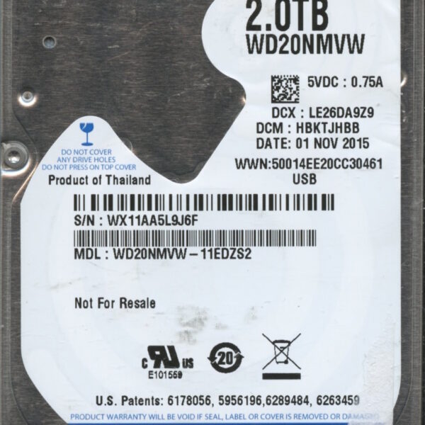 WD20NMVW WX11A 11:15 WESTERN DIGITAL 2TB