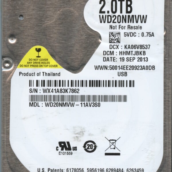 WD20NMVW WX41A 09:13 WESTERN DIGITAL 2TB