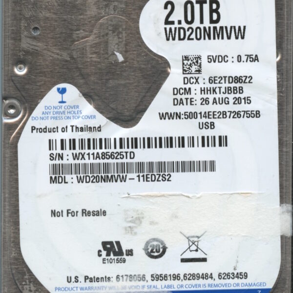 WD20NMVW WX11A 08:15 WESTERN DIGITAL 2TB