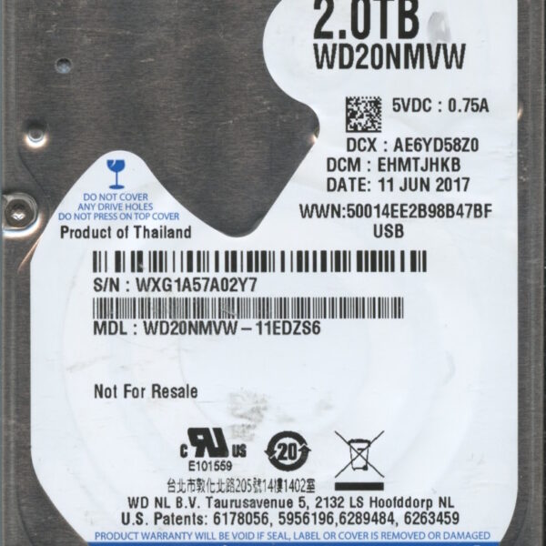 WD20NMVW WXG1A 06:17 WESTERN DIGITAL 2TB