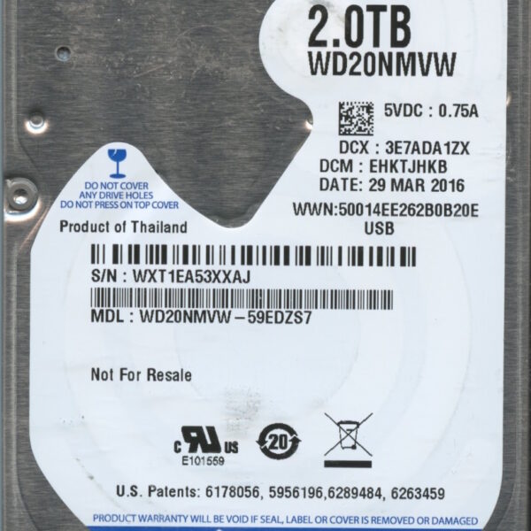 WD20NMVW WXT1E 04:16 WESTERN DIGITAL 2TB