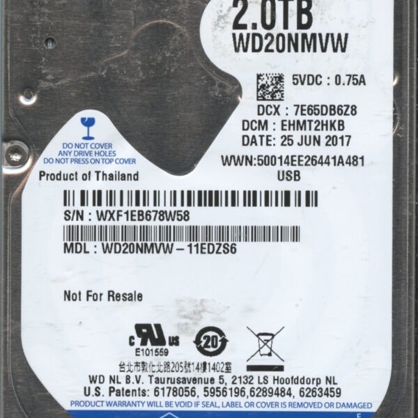 WD20NMVW WXF1E 06:17 WESTERN DIGITAL 2TB