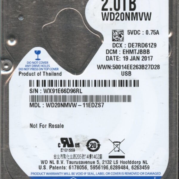 WD20NMVW WX91E 01:17 WESTERN DIGITAL 2TB