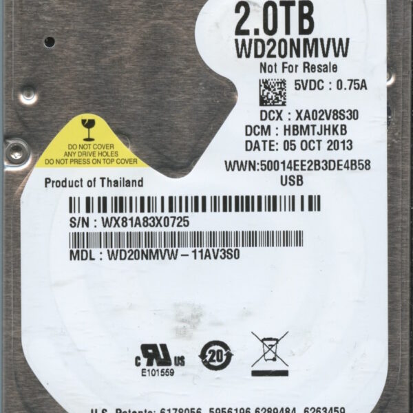 WD20NMVW WX81A 10:13 WESTERN DIGITAL 2TB