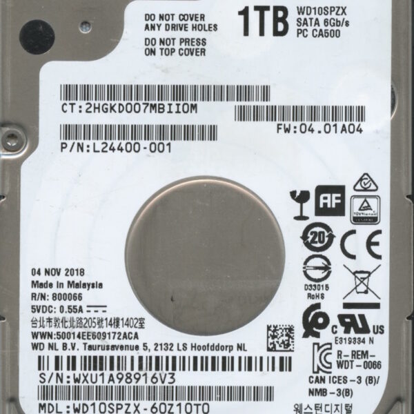 WD10SPZX WXU1A 11:18 WESTERN DIGITAL 1TB