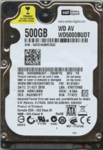 WD5000BUDT WXD1A 10/10 WESTERN DIGITAL 500GB