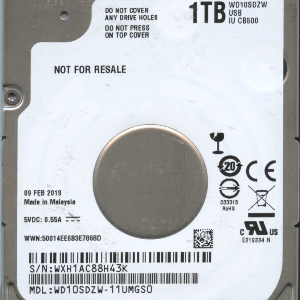 WD10SDZW WXH1A 02:19 WESTERN DIGITAL 1TB