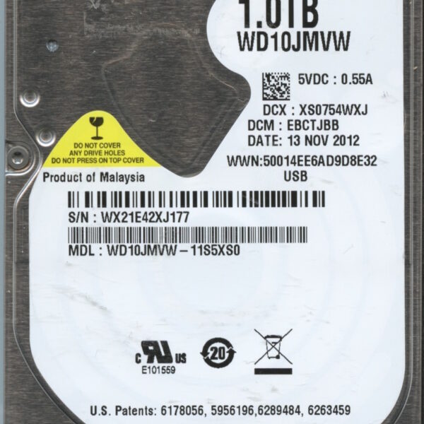 WD10JMVW WX21E 11:12 WESTERN DIGITAL 1TB