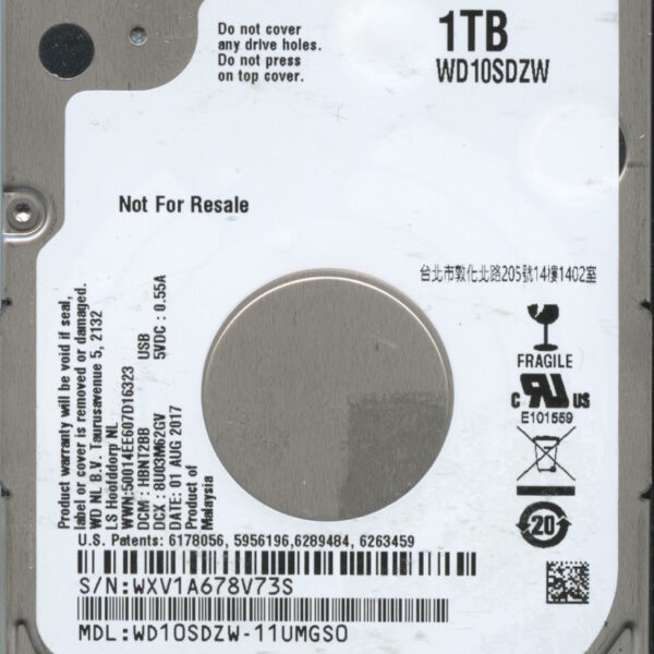 WD10SDZW WXV1A 08:17 WESTERN DIGITAL 1TB