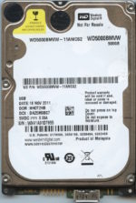 WD5000BMVW WX41A 11/11 WESTERN DIGITAL 500GB