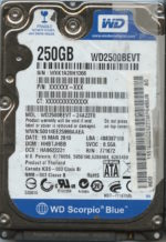 WD2500BEVT WXK1A 03/10 WESTERN DIGITAL 250GB