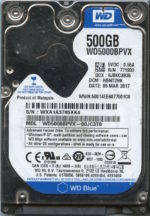 WD5000BPVX WXA1A 03/17 WESTERN DIGITAL 500GB