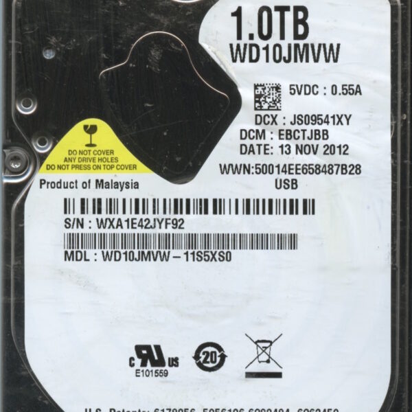 WD10JMVW WXA1E 11:12 WESTERN DIGITAL 1TB