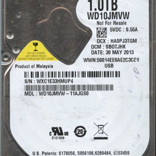 WD10JMVW WXC1E 05:13 WESTERN DIGITAL 1TB