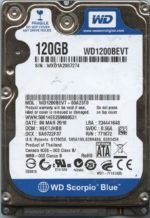 WD1200BEVT WXD1A 03/10 WESTERN DIGITAL 120GB