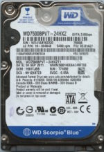 WD7500BPVT-24HXZ WX41A 09/11 WESTERN DIGITAL 750GB