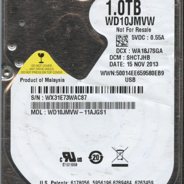 WD10JMVW WX31E 11:13 WESTERN DIGITAL 1TB