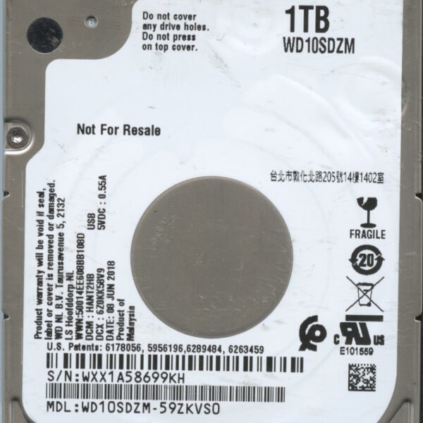 WD10SDZM WXX1A 06:18 WESTERN DIGITAL 1TB