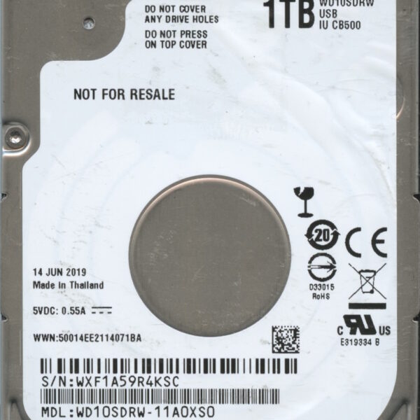 WD10SDRW WXF1A 06:19 WESTERN DIGITAL 1TB