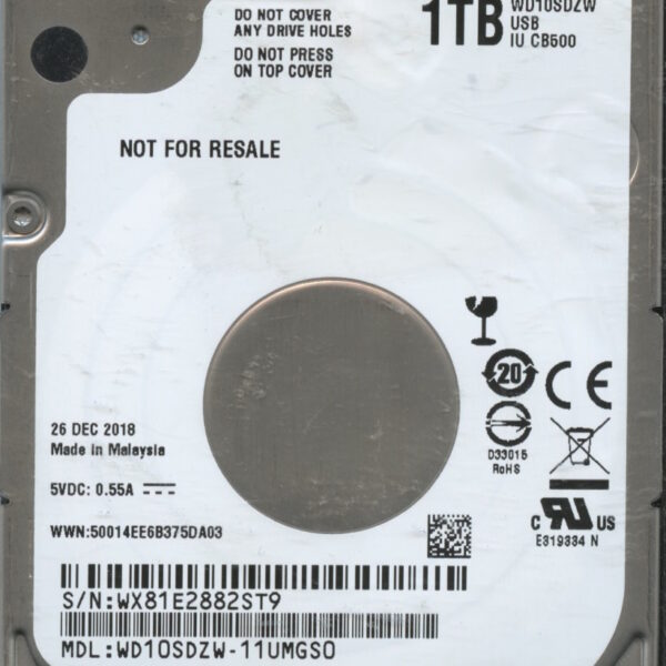 WD10SDZW WXN1A 05:17 WESTERN DIGITAL 1TB