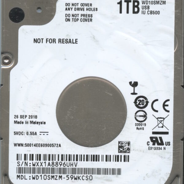 WD10SMZM WXX1A 09:18 WESTERN DIGITAL 1TB