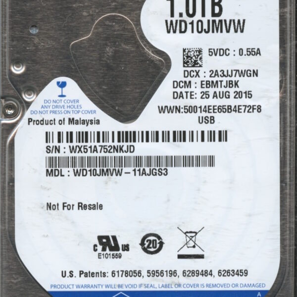 WD10JMVW WX51A 08:15 WESTERN DIGITAL 1TB