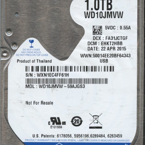 WD10JMVW WXN1E 04:15 WESTERN DIGITAL 1TB