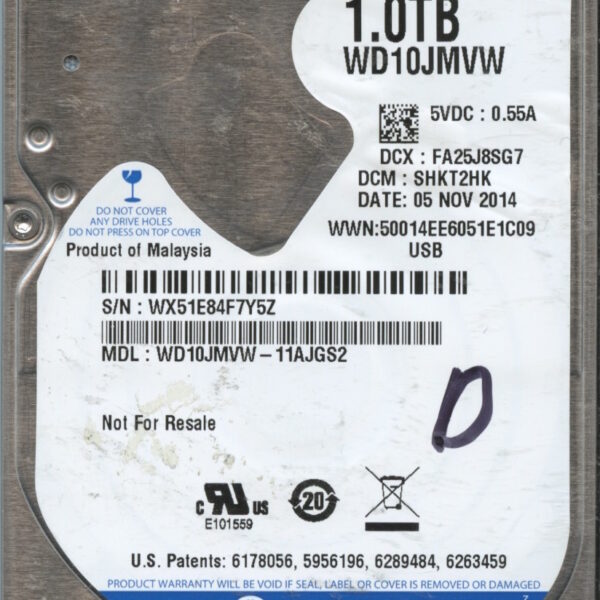 WD10JMVW WX51E 11:14 WESTERN DIGITAL 1TB