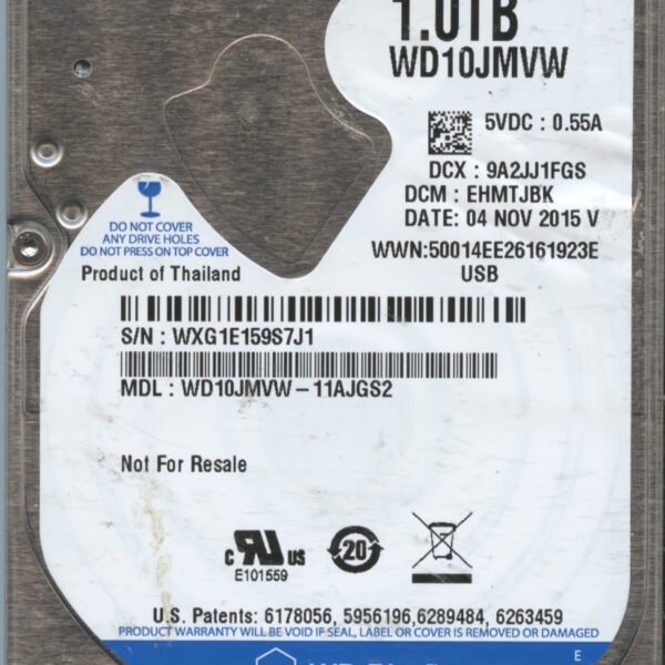 WD10JMVW WXG1E 11:15 WESTERN DIGITAL 1TB