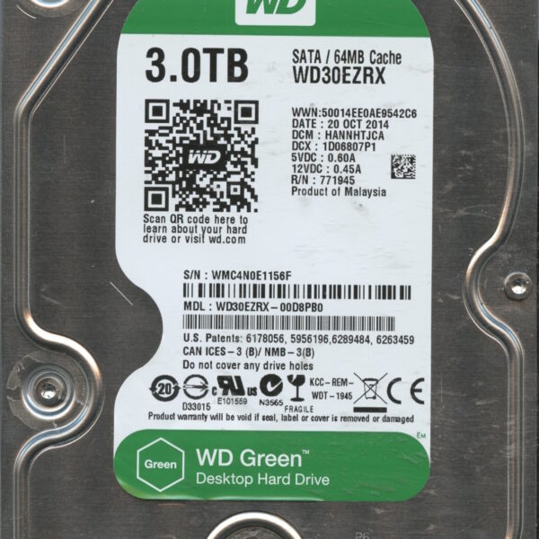 WD30EZRX WMC4N 10:14 WESTERN DIGITAL 3TB