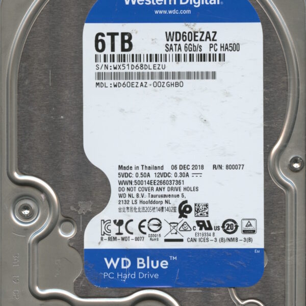 WD60EZAZ WX51D 12:18 WESTERN DIGITAL 6TB