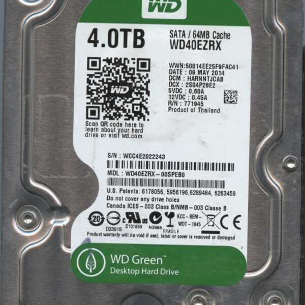 WD40EZRX WCC4E 05:14 WESTERN DIGITAL 4TB